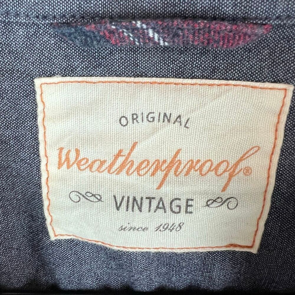 Weatherproof Vintage‎ Men’s Flannel Shirt Plaid Blue Red Size Large - Picture 4 of 6